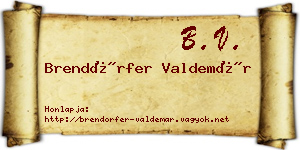 Brendörfer Valdemár névjegykártya
